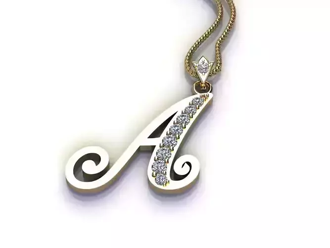 Letter A Pendant New Design Cad 3D print model