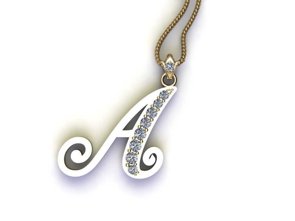 Letter A Pendant New Design Cad 3D print model_2