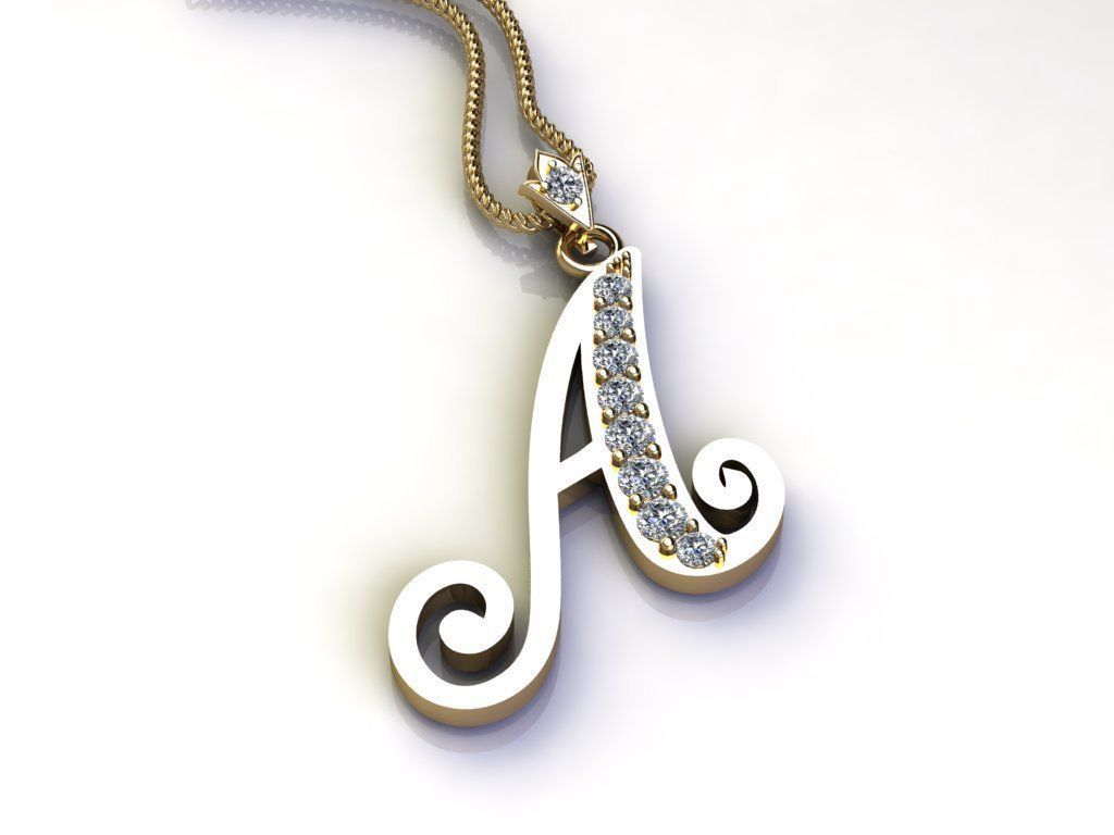 Letter A Pendant New Design Cad 3D print model_4