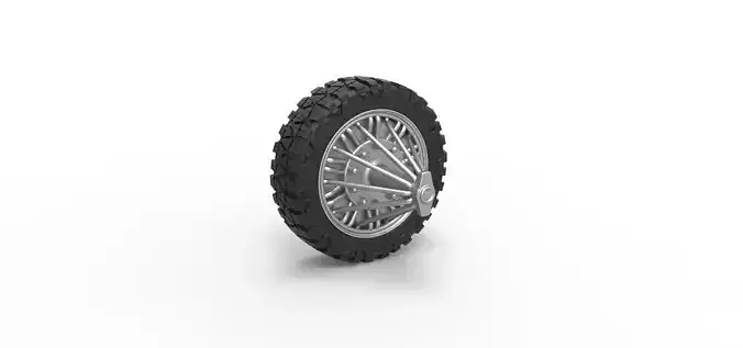 Front slab semi wheel for pickup Scale 1 to 25 3D print model