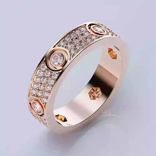 Wedding rings Love Collection All Sizes version 7 3D print model