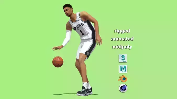 3D Rigged Victor Wembanyama Spurs NBA 3D model