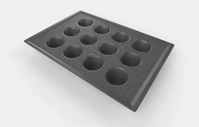 Cookware Set 01 - Muffin Pan Low-poly 3D model
