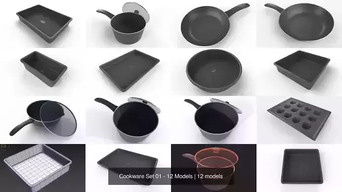 Cookware Set 01 - 12 Models