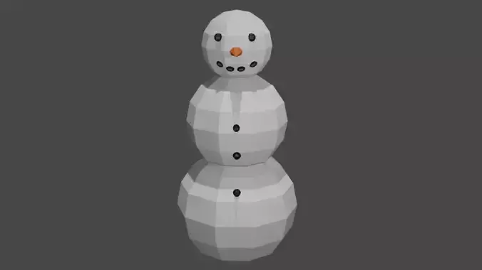 Low Poly Snowman Free low-poly 3D model