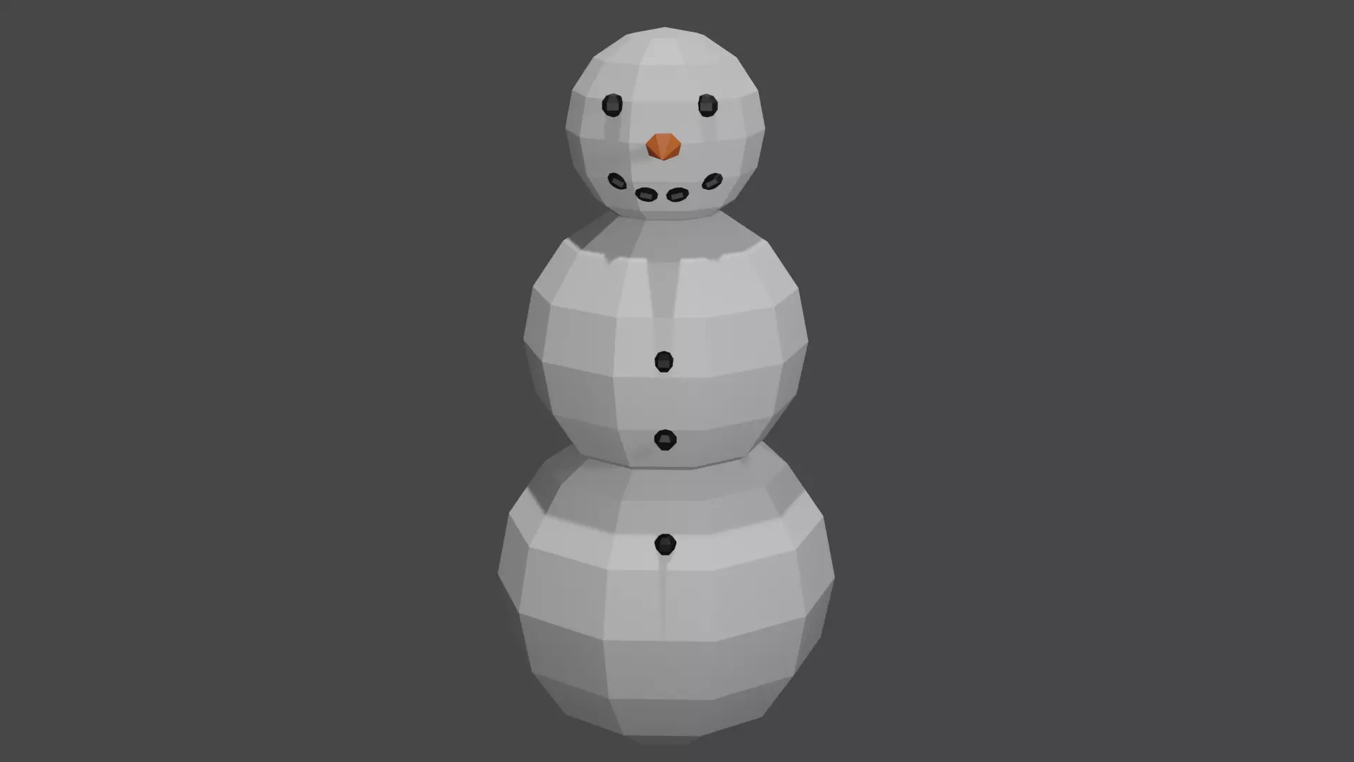 Low Poly Snowman Free low-poly 3D model