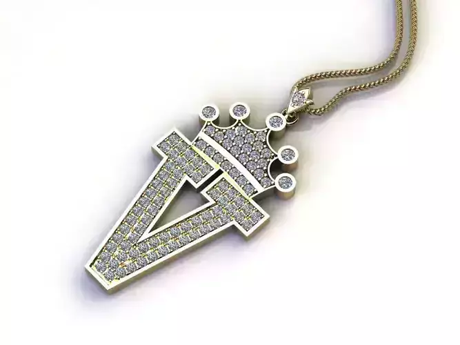 V Letter Pendant