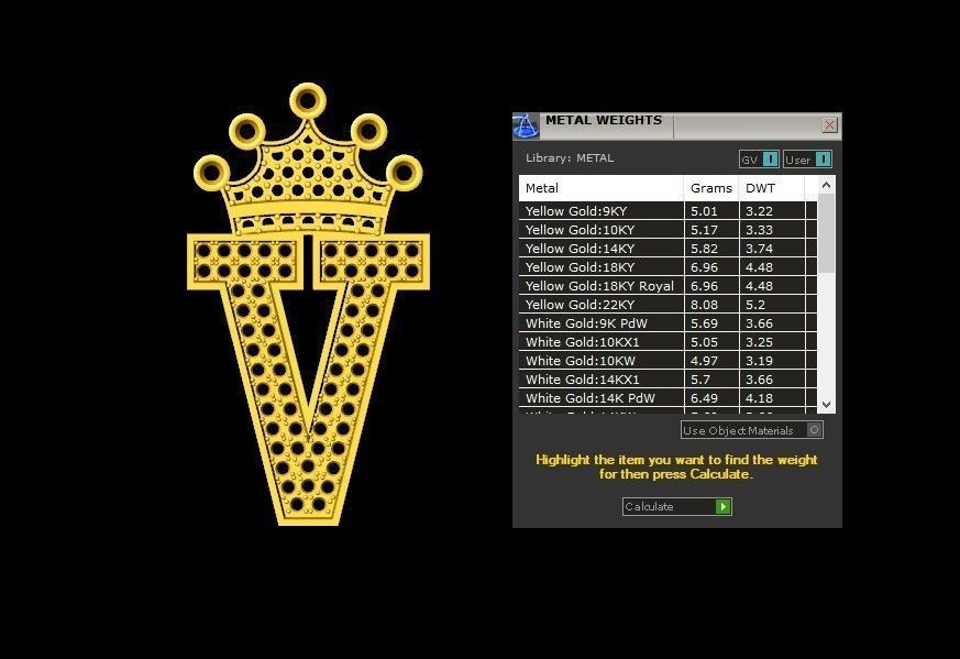 V Letter Pendant 3D print model_5