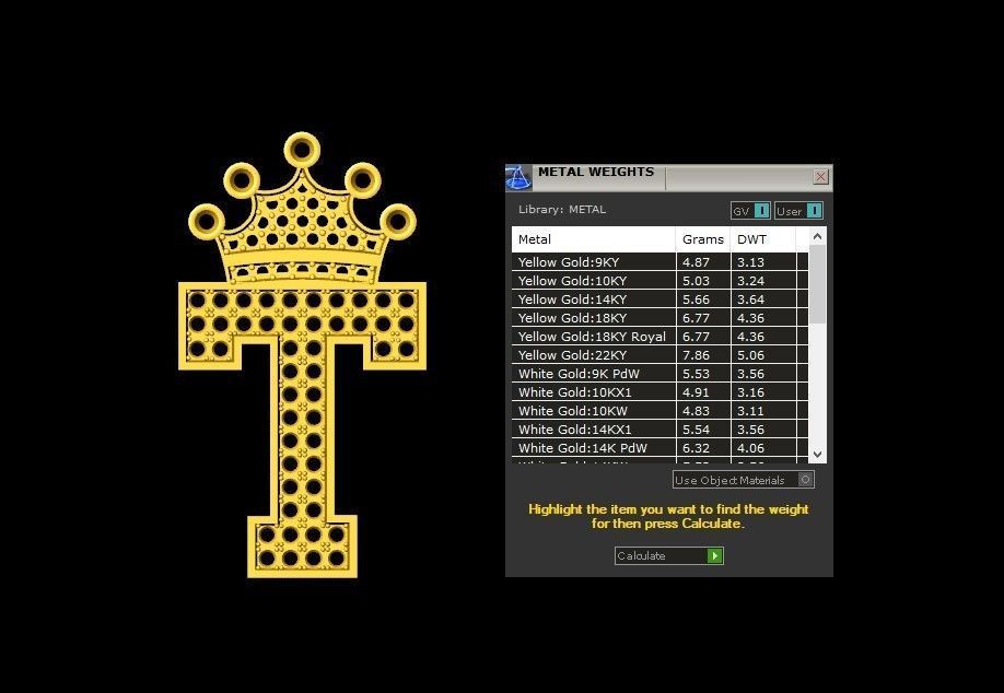 T Letter Pendant 3D print model_5