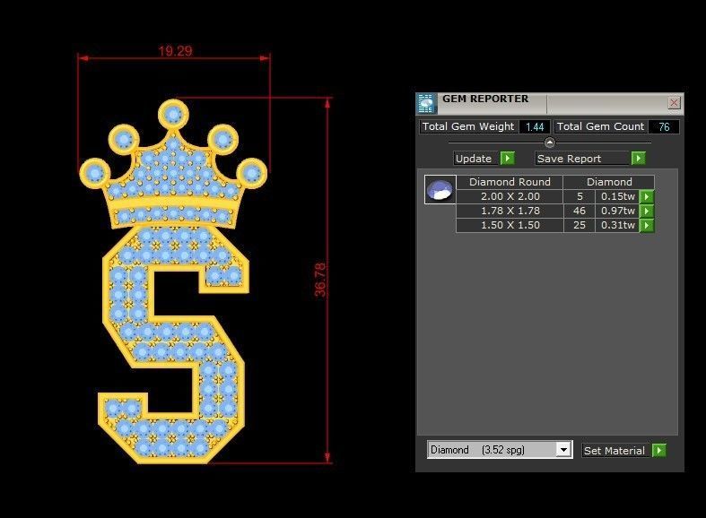 S Letter Pendant 3D print model_1