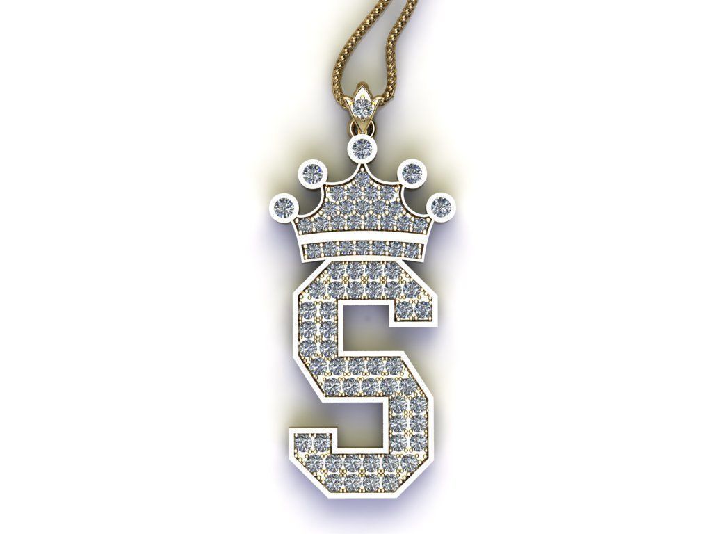 S Letter Pendant 3D print model_2