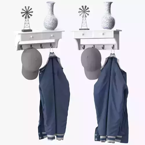 Coat Rack Wall Mount 3D model