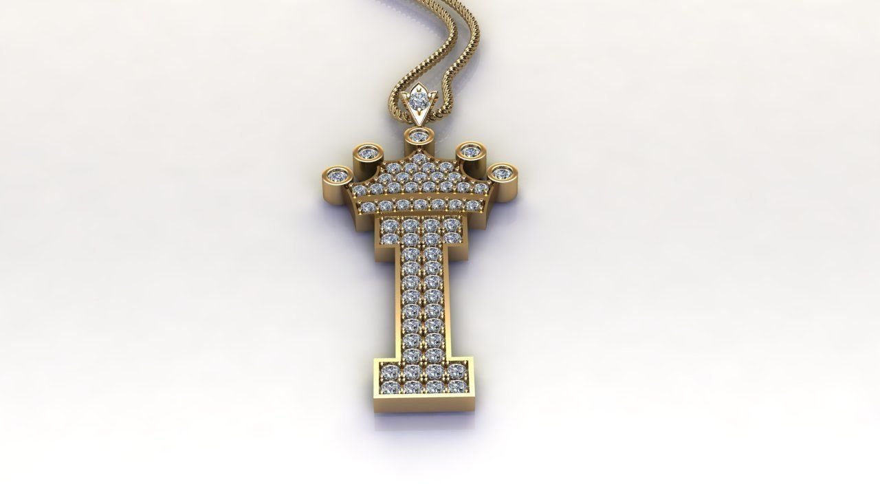 I Letter Pendant 3D print model_4