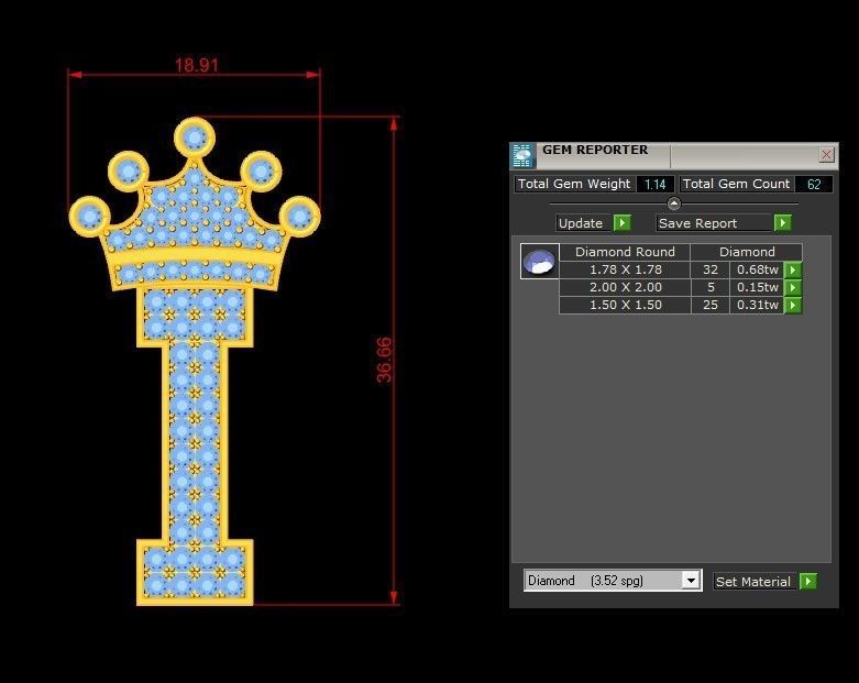 I Letter Pendant 3D print model_1