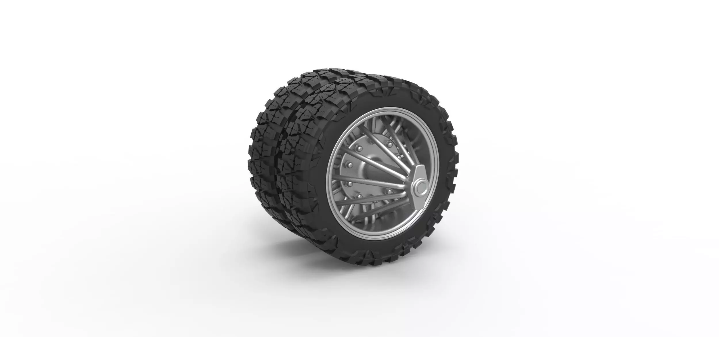 Rear slab semi wheel for pickup Scale 1 to 25 3D print model