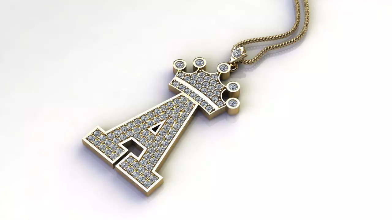 A Letter Pendant 3D print model_0