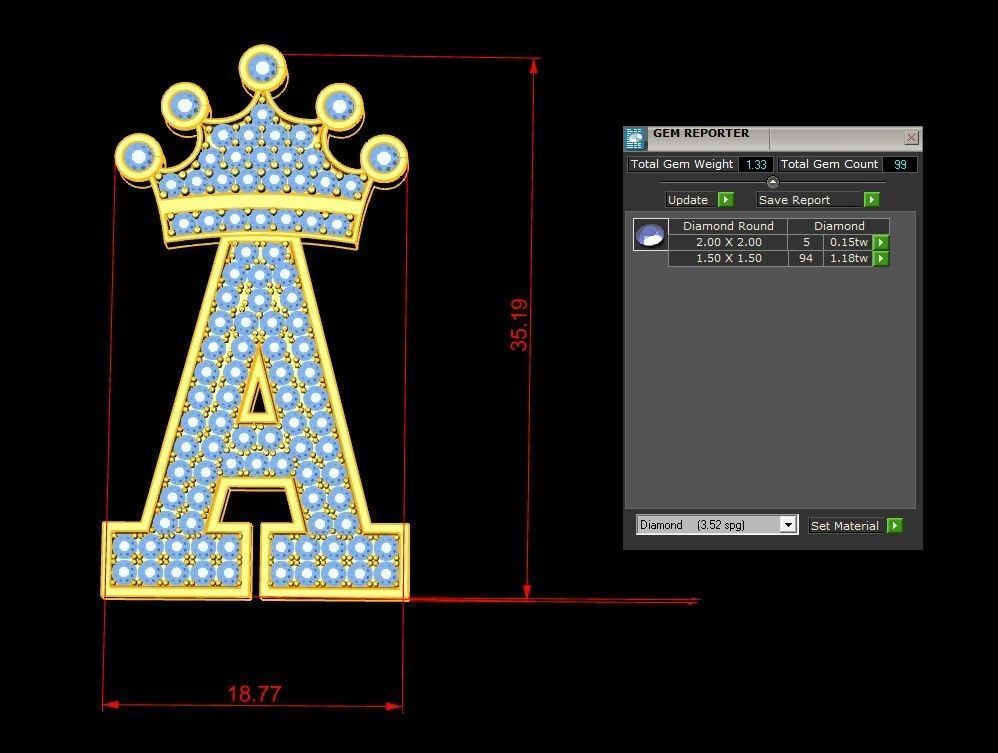 A Letter Pendant 3D print model_2