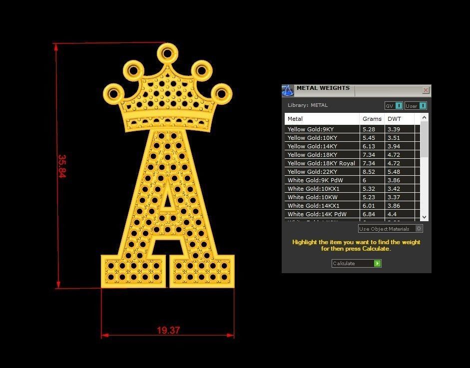 A Letter Pendant 3D print model_6