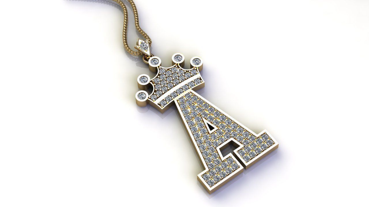 A Letter Pendant 3D print model_1