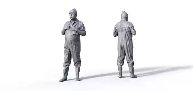 Figure Schorsch for fishing boat ship model Typ A 3D print model