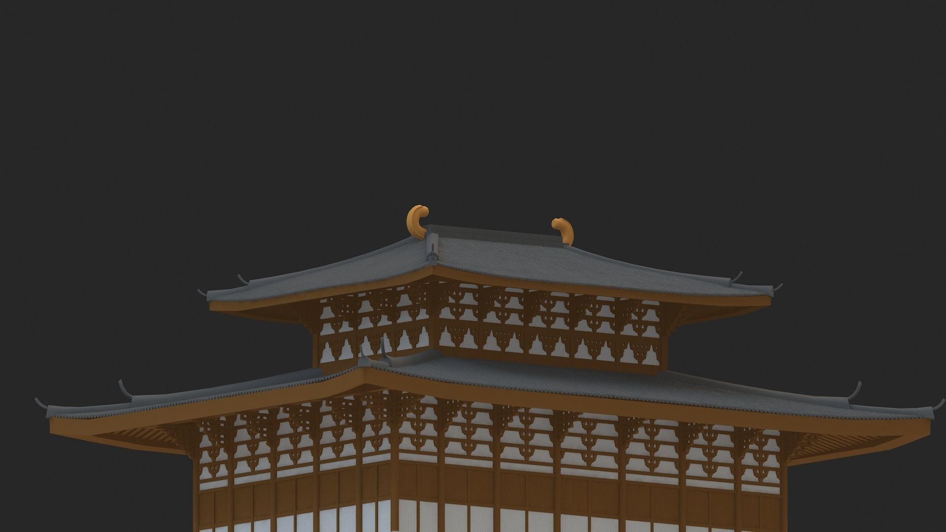 pagoda Low-poly 3D model_4