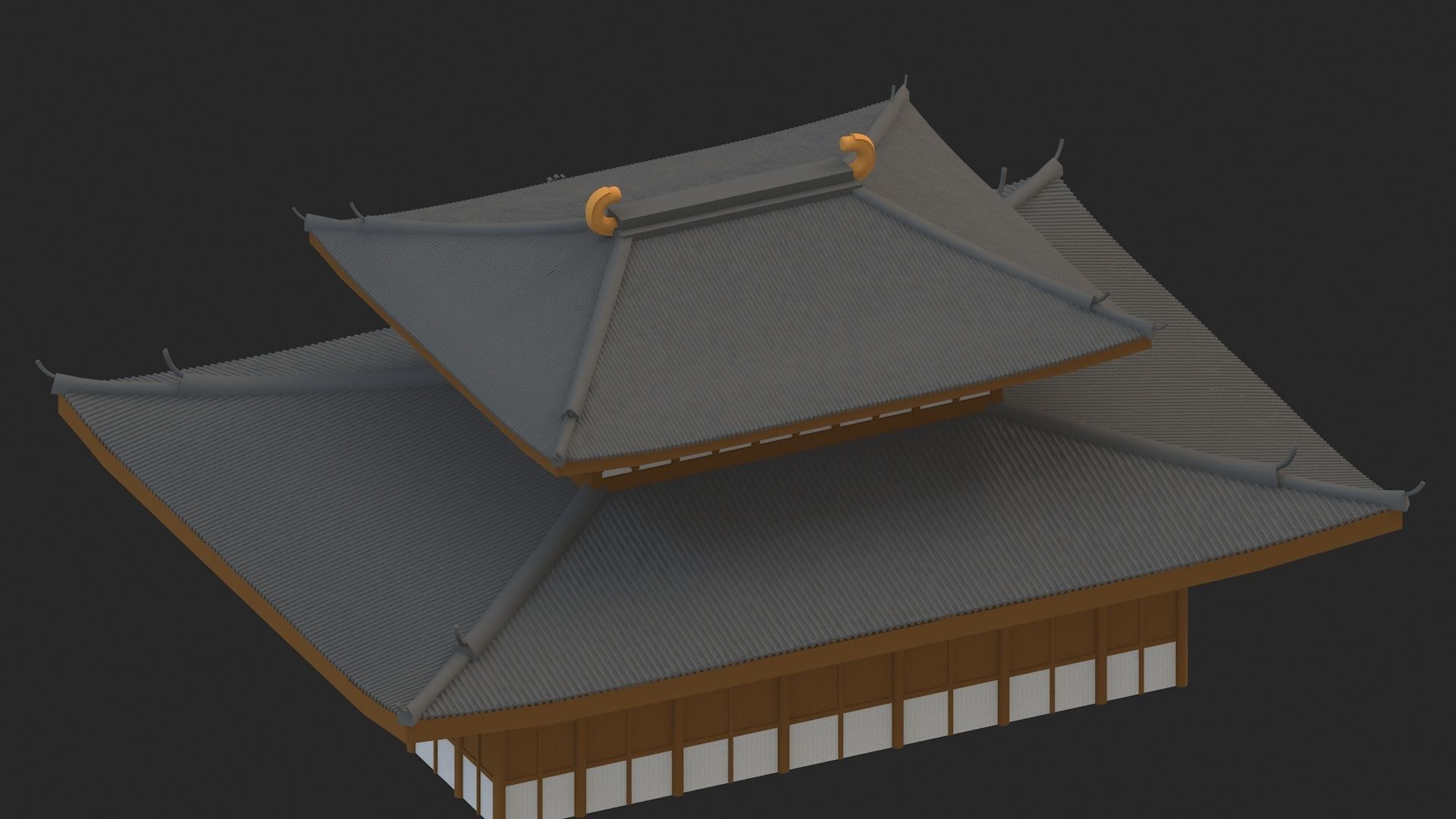 pagoda Low-poly 3D model_3