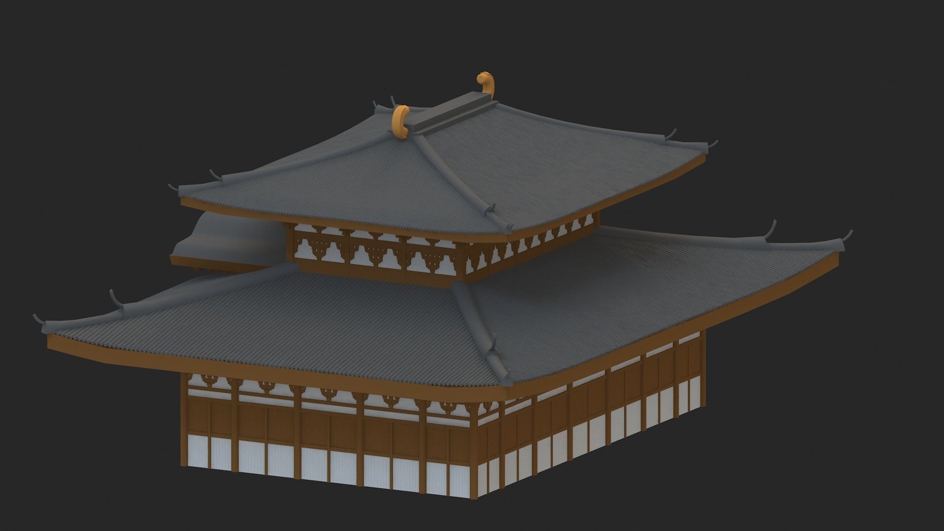 pagoda Low-poly 3D model_2