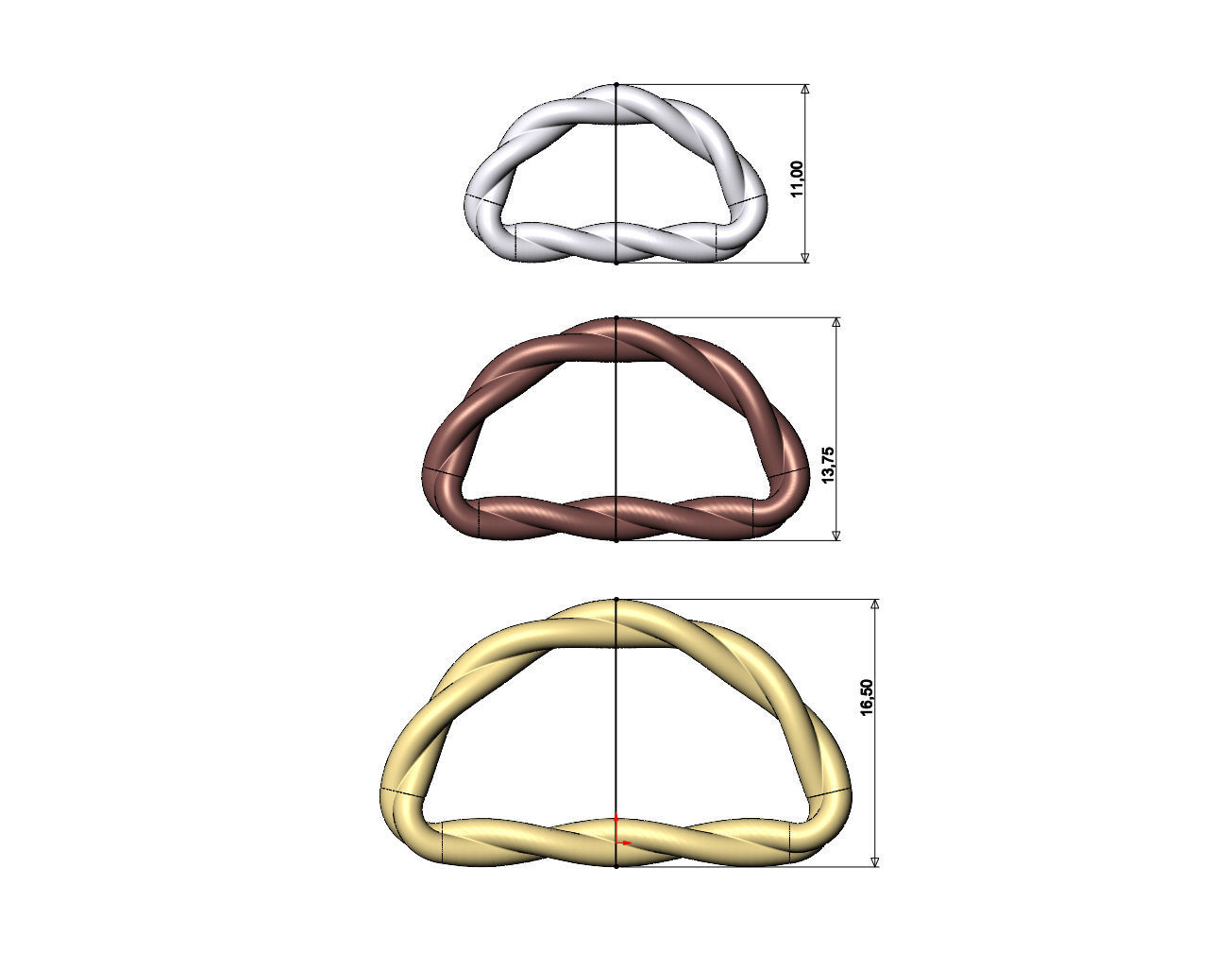 Braided D link strap sliders hardwear 3D print model_7