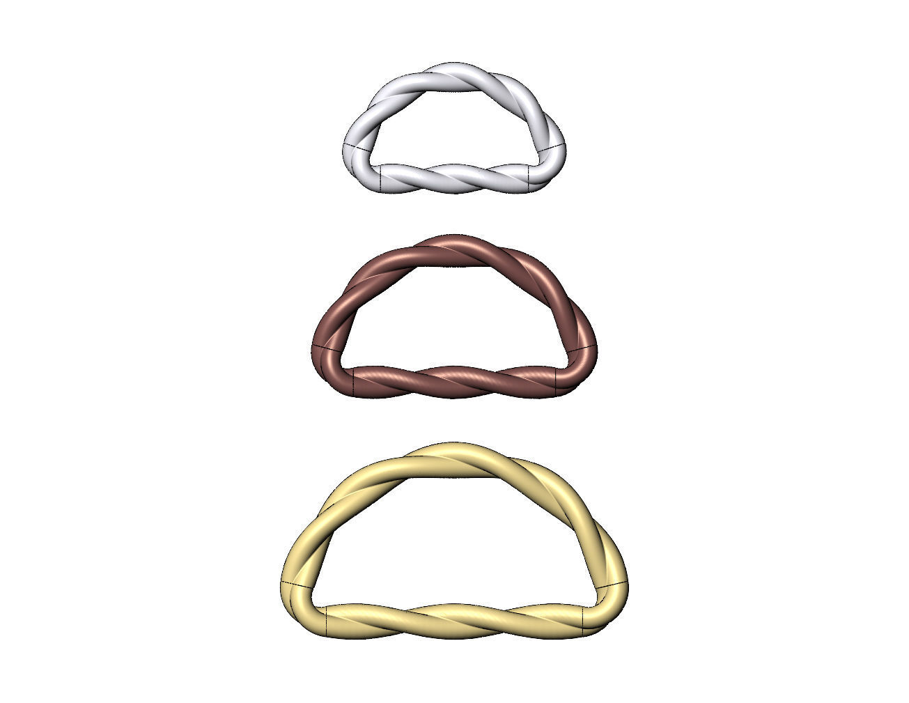 Braided D link strap sliders hardwear 3D print model_11