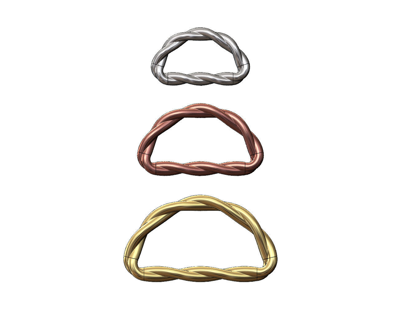 Braided D link strap sliders hardwear 3D print model_1