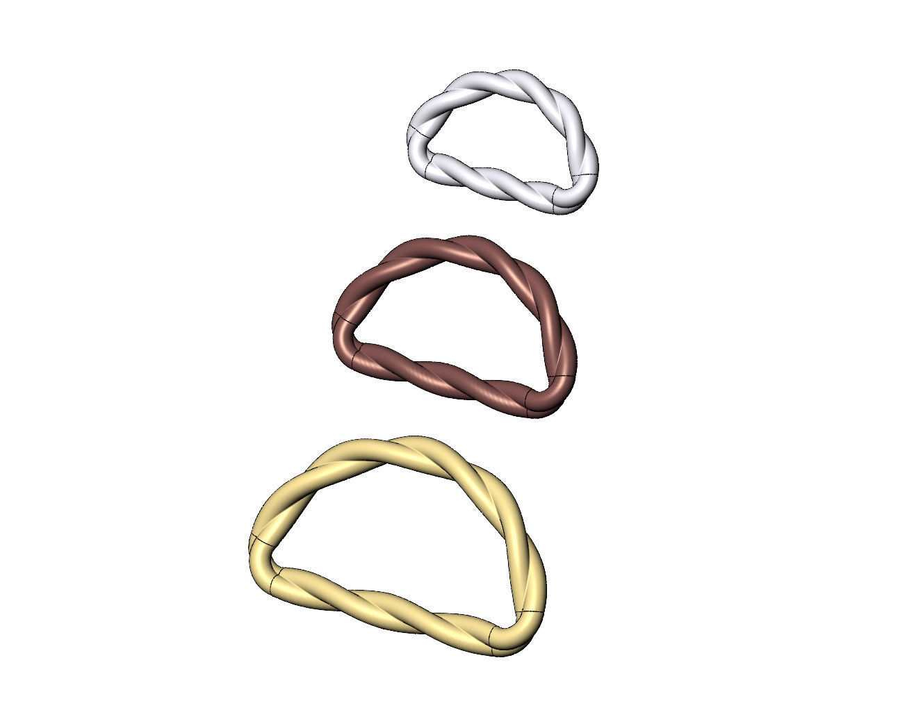 Braided D link strap sliders hardwear 3D print model_5