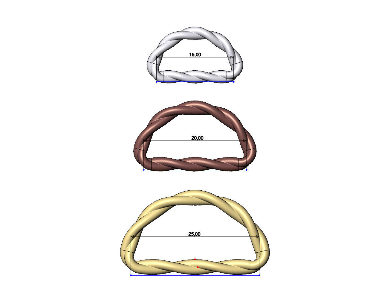 Braided D link strap sliders hardwear 3D print model_6