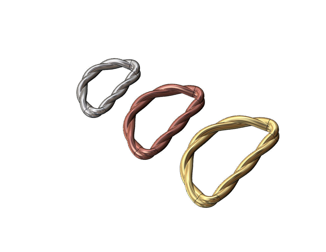 Braided D link strap sliders hardwear 3D print model_2