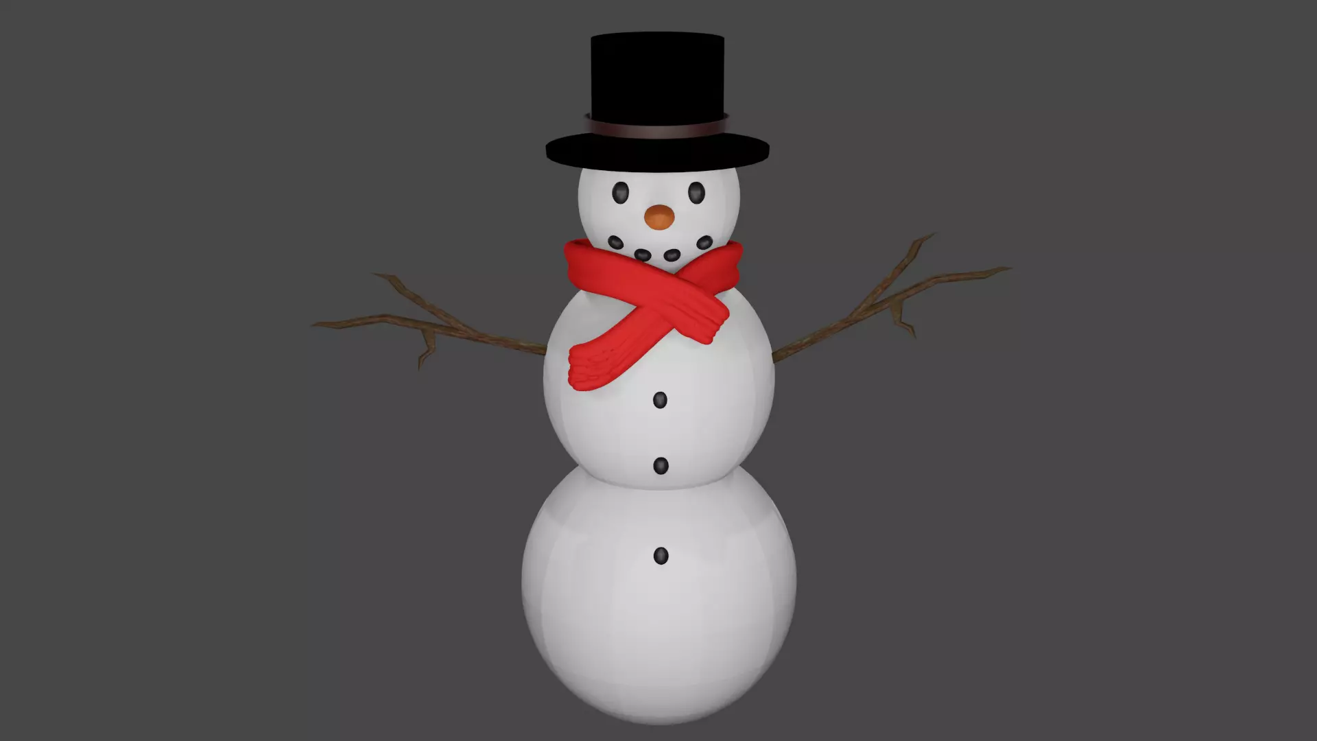 Decorated Snowman Free 3D model_0
