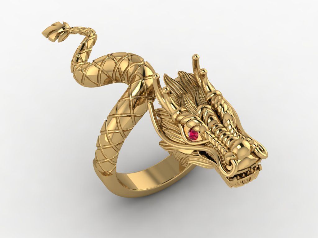 dragon cigarette holder ring 3D model 3D printable