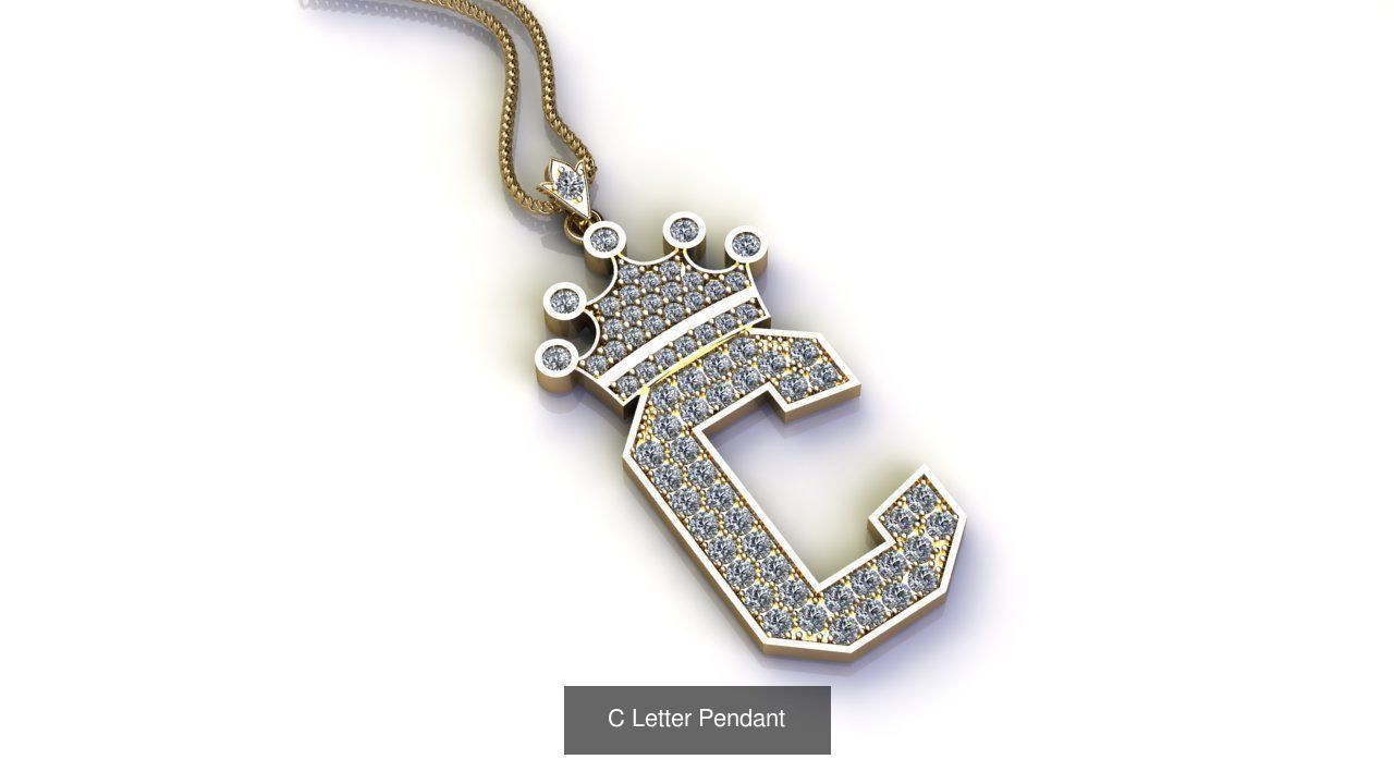 Alphabet English Pendant Version 2 Album 3D Model Collection_27