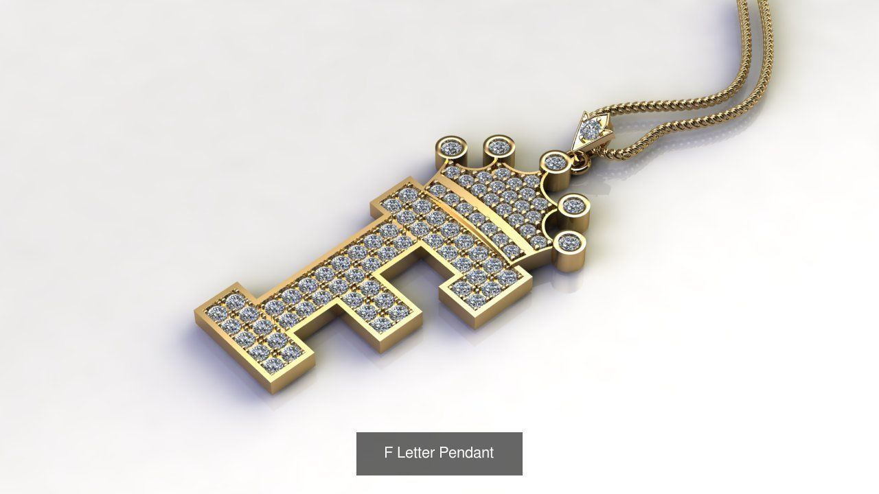 Alphabet English Pendant Version 2 Album 3D Model Collection_24