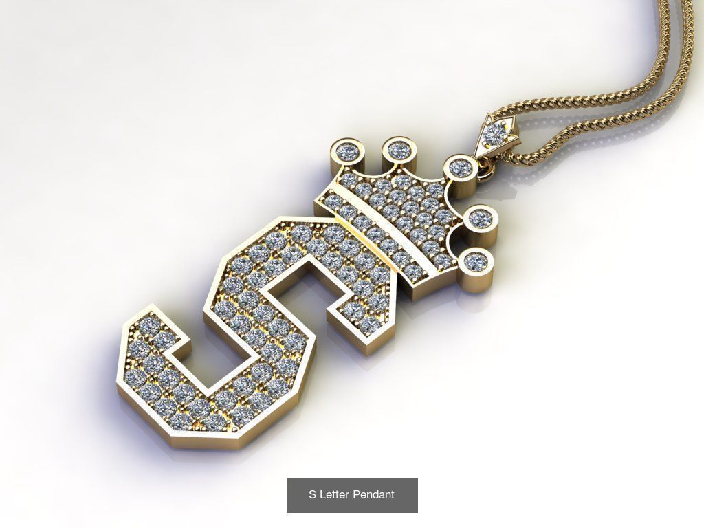 Alphabet English Pendant Version 2 Album 3D Model Collection_11