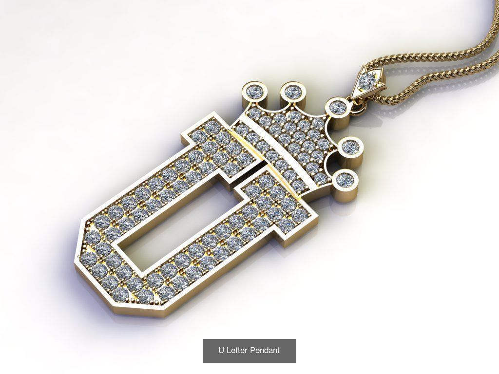 Alphabet English Pendant Version 2 Album 3D Model Collection_9