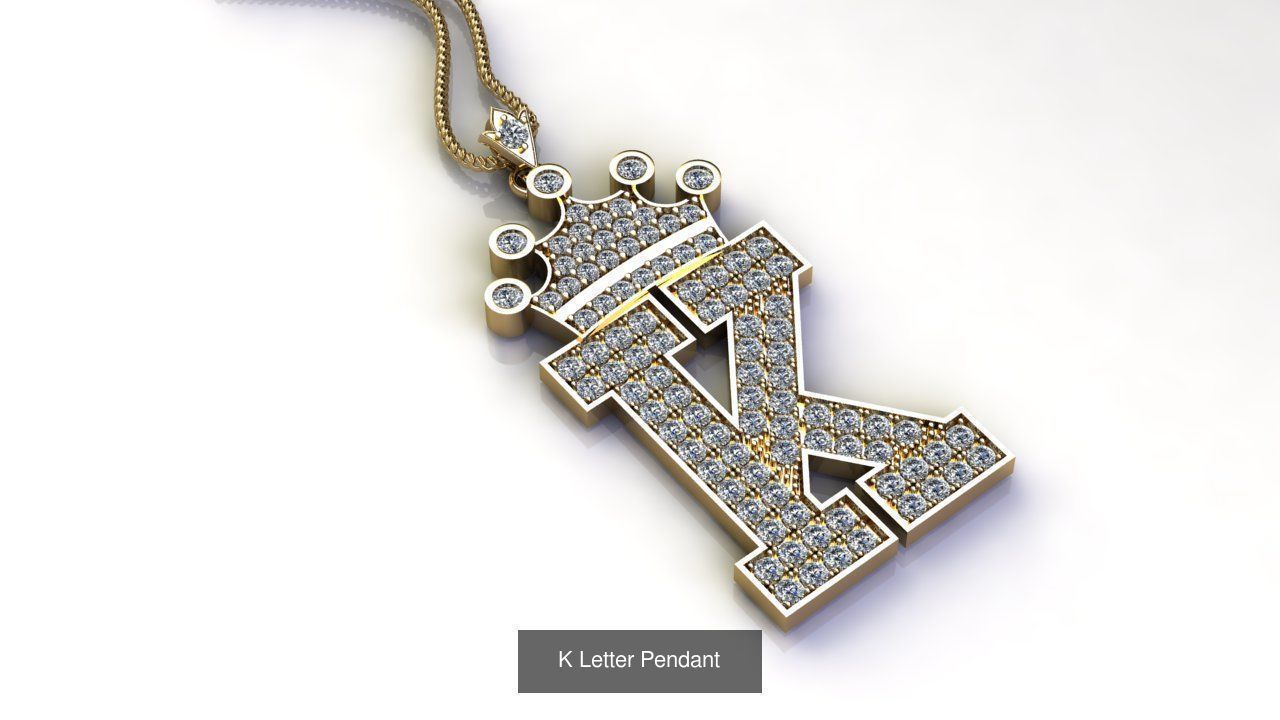 Alphabet English Pendant Version 2 Album 3D Model Collection_19