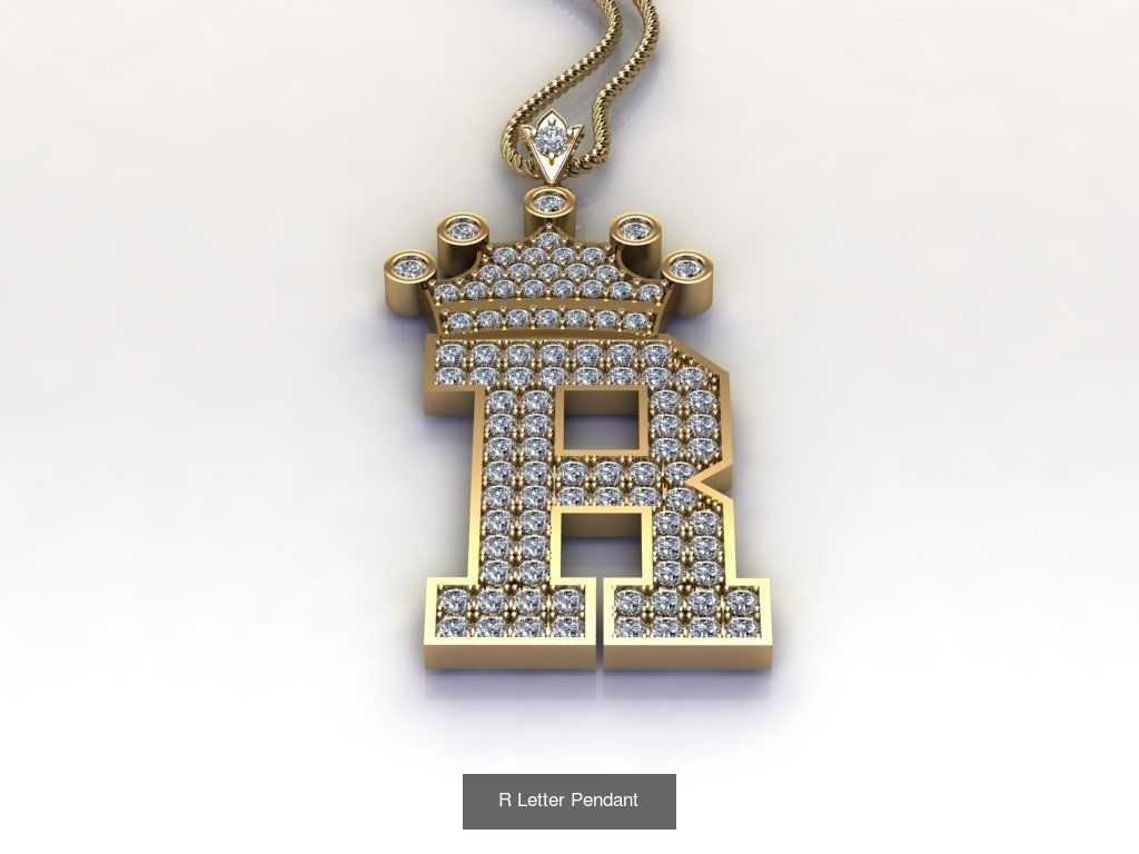 Alphabet English Pendant Version 2 Album 3D Model Collection_12