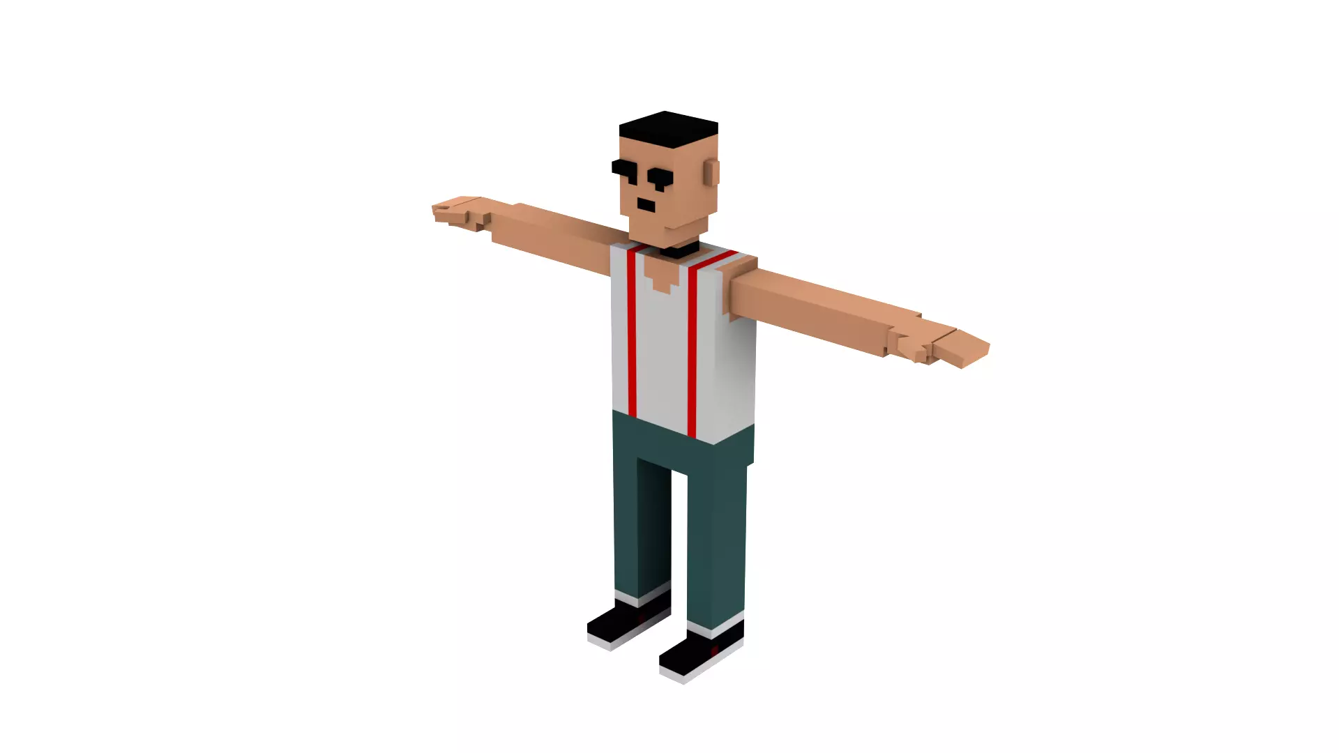 CIVILIANS 6 VOXEL CHARACTER Low-poly 3D model_0