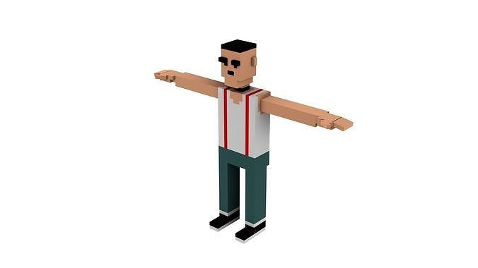 CIVILIANS 6 VOXEL CHARACTER Low-poly 3D model