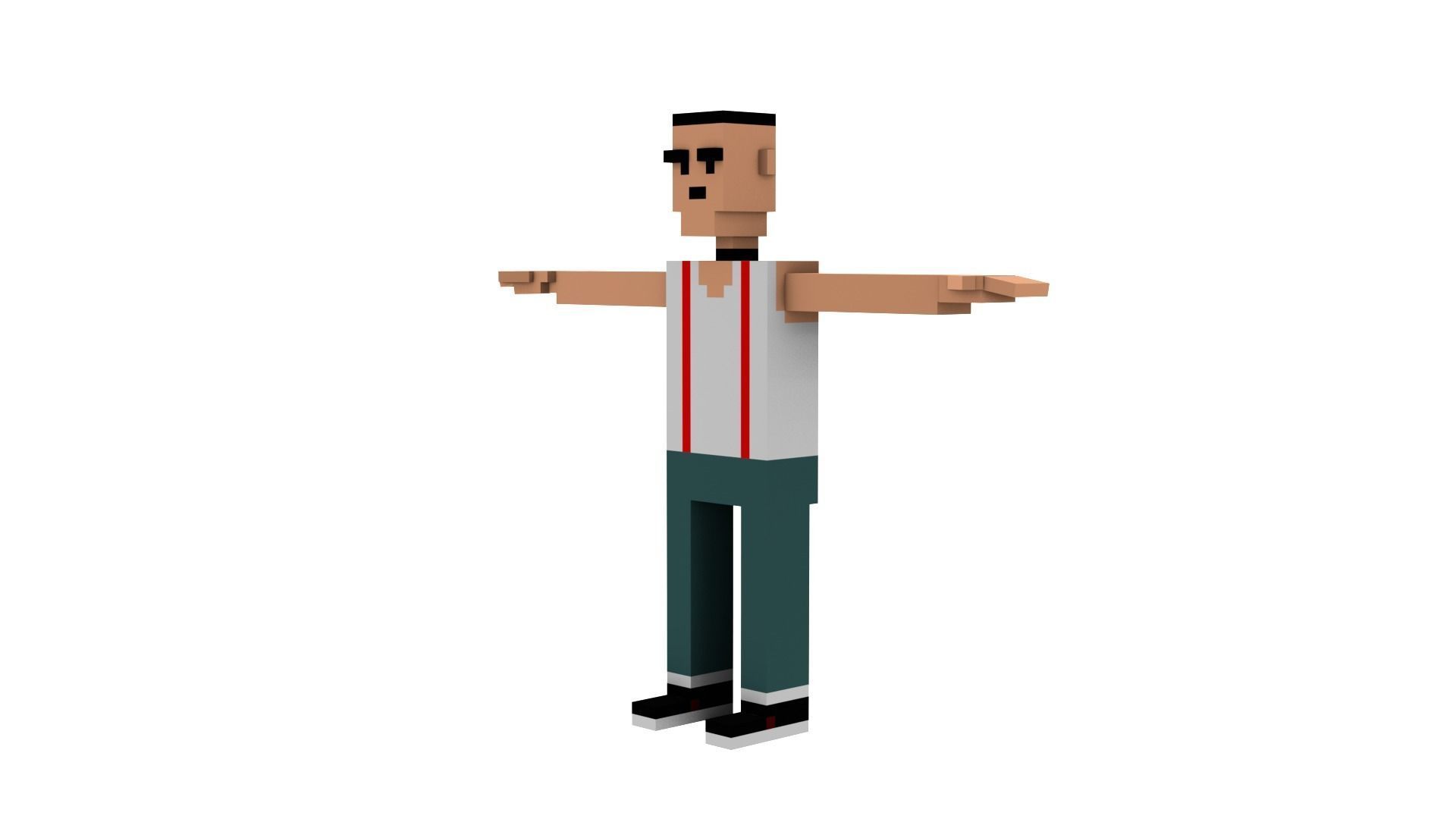 CIVILIANS 6 VOXEL CHARACTER Low-poly 3D model_2