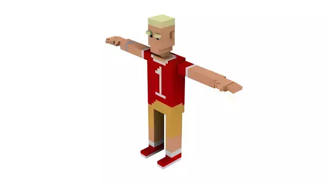 CIVILIANS 7 VOXEL CHARACTER Low-poly 3D model