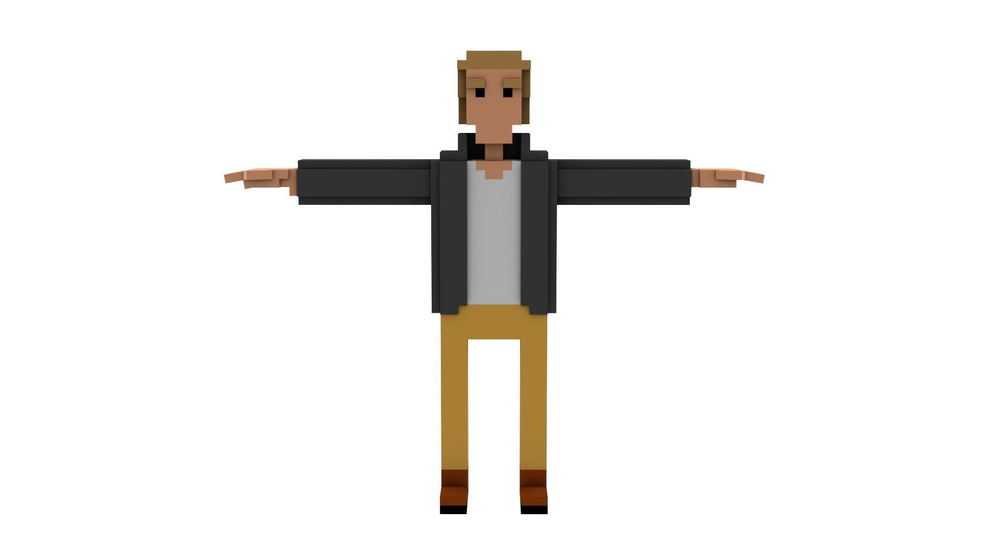 CIVILIANS 8 VOXEL CHARACTER Low-poly 3D model_1