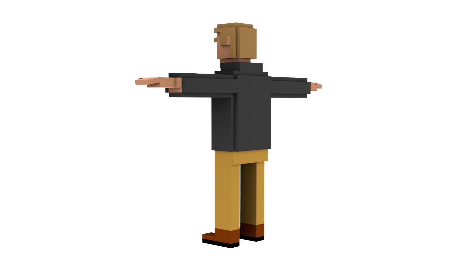 CIVILIANS 8 VOXEL CHARACTER Low-poly 3D model_4