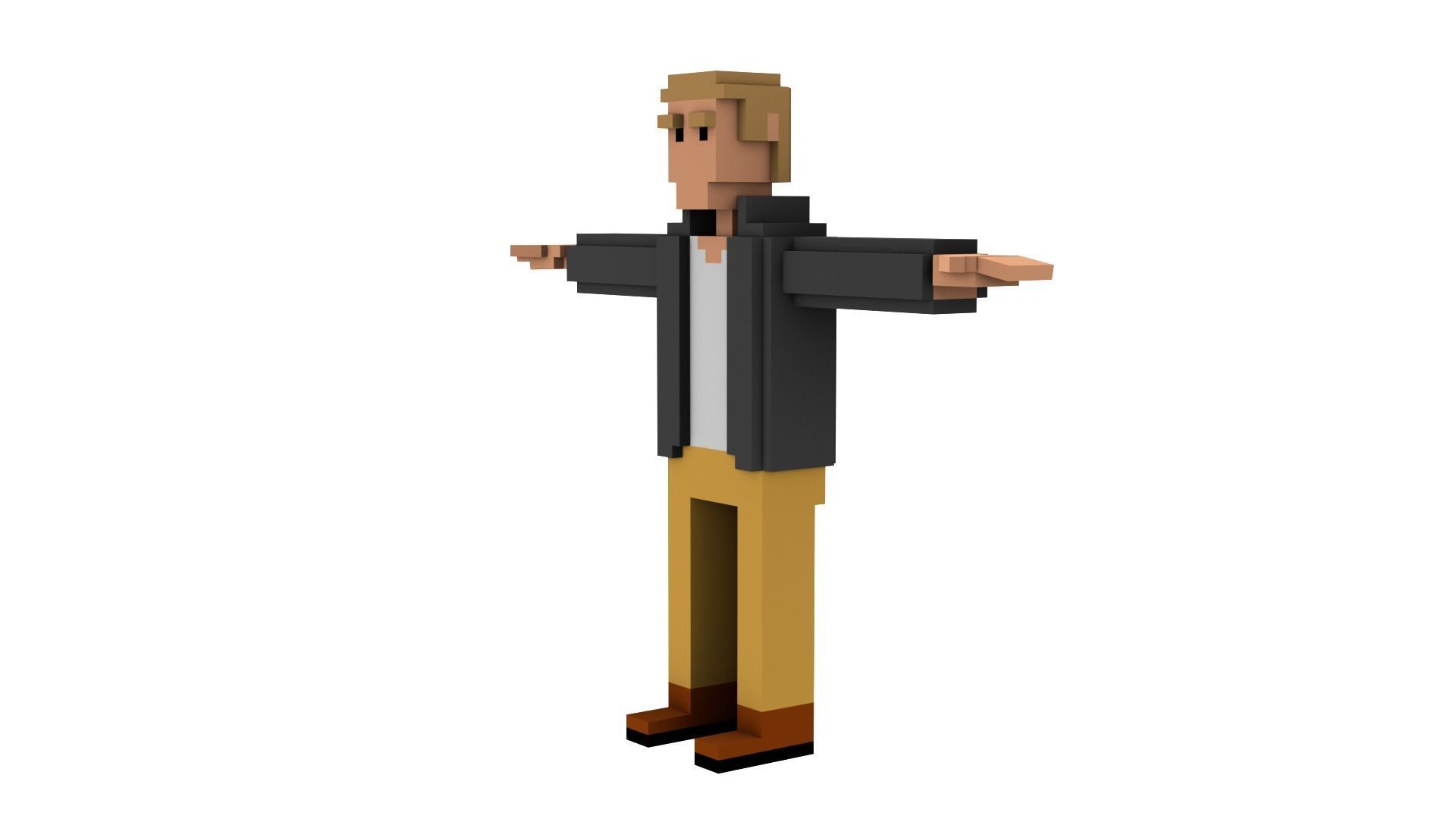 CIVILIANS 8 VOXEL CHARACTER Low-poly 3D model_2