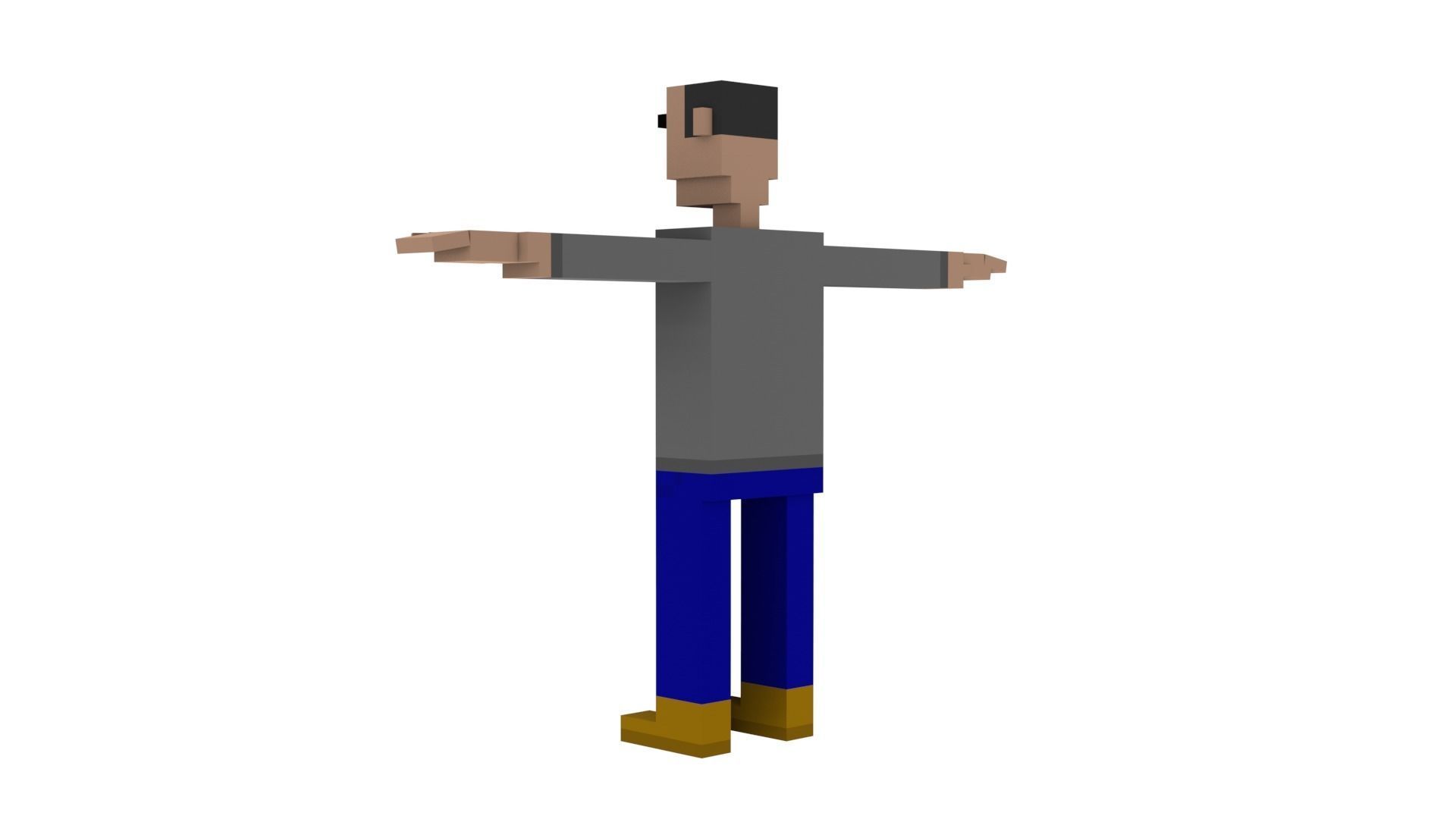 CIVILIANS 9 VOXEL CHARACTER Low-poly 3D model_4