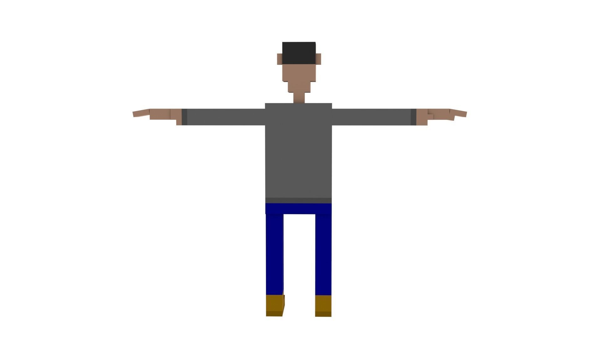 CIVILIANS 9 VOXEL CHARACTER Low-poly 3D model_5